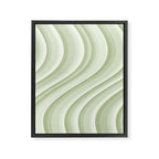 Wavy Stripes XXI - Pastel Natural Green Framed Canvas Print Gallery Image 6