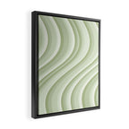 Wavy Stripes XXI - Pastel Natural Green Framed Canvas Print Gallery Image 2