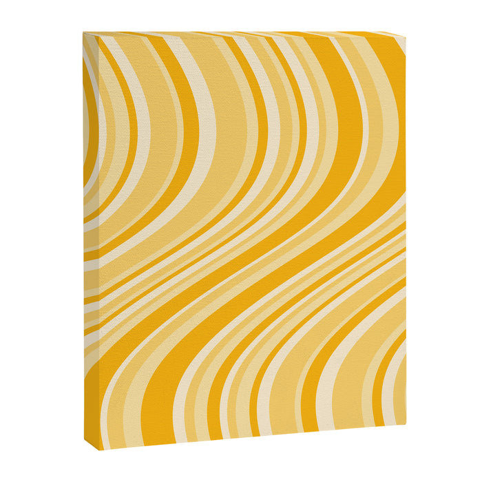 Wavy Stripes XXII - Golden Sunshine Yellow Canvas Print Gallery Image 1