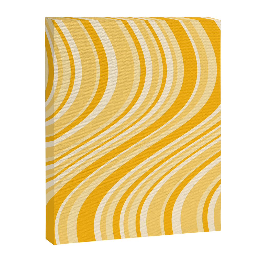 Wavy Stripes XXII - Golden Sunshine Yellow Canvas Print Gallery Image 6