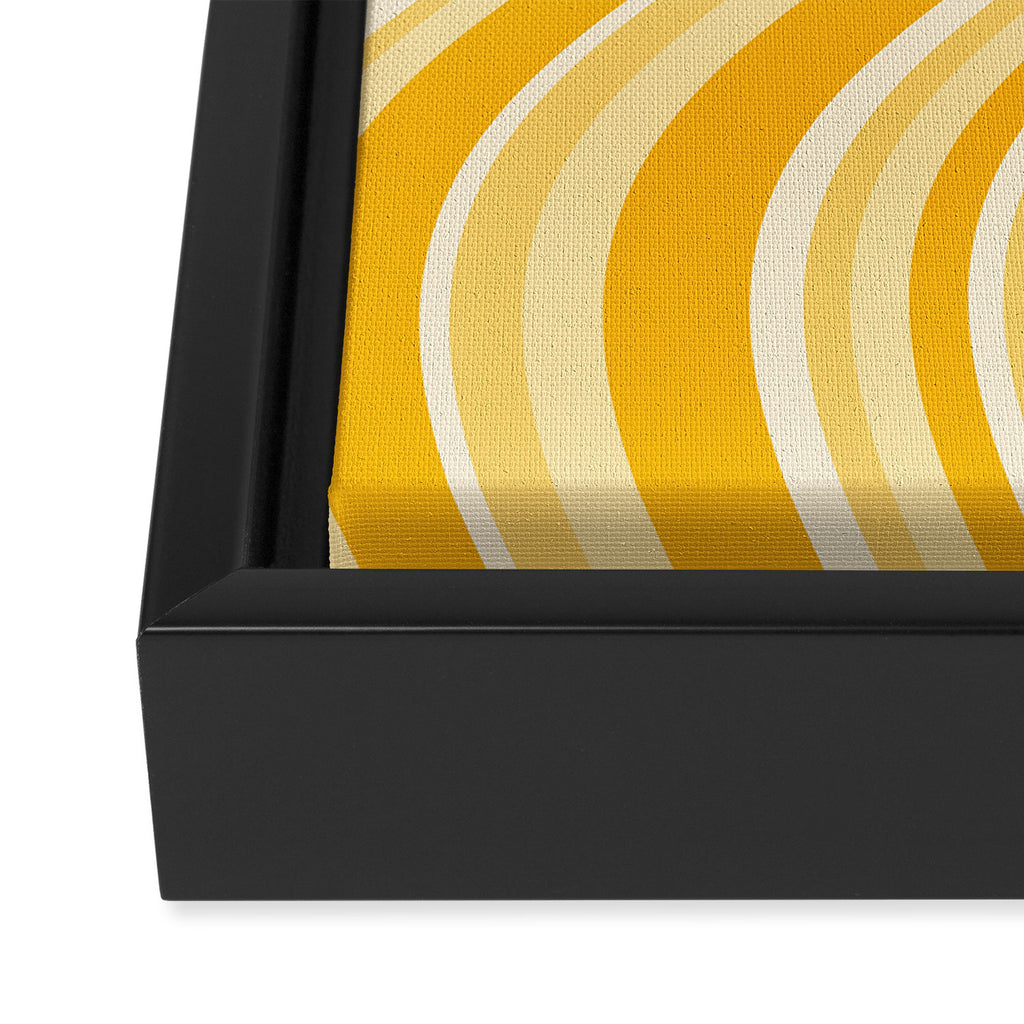 Wavy Stripes XXII - Golden Sunshine Yellow Framed Canvas Print Gallery Image 3
