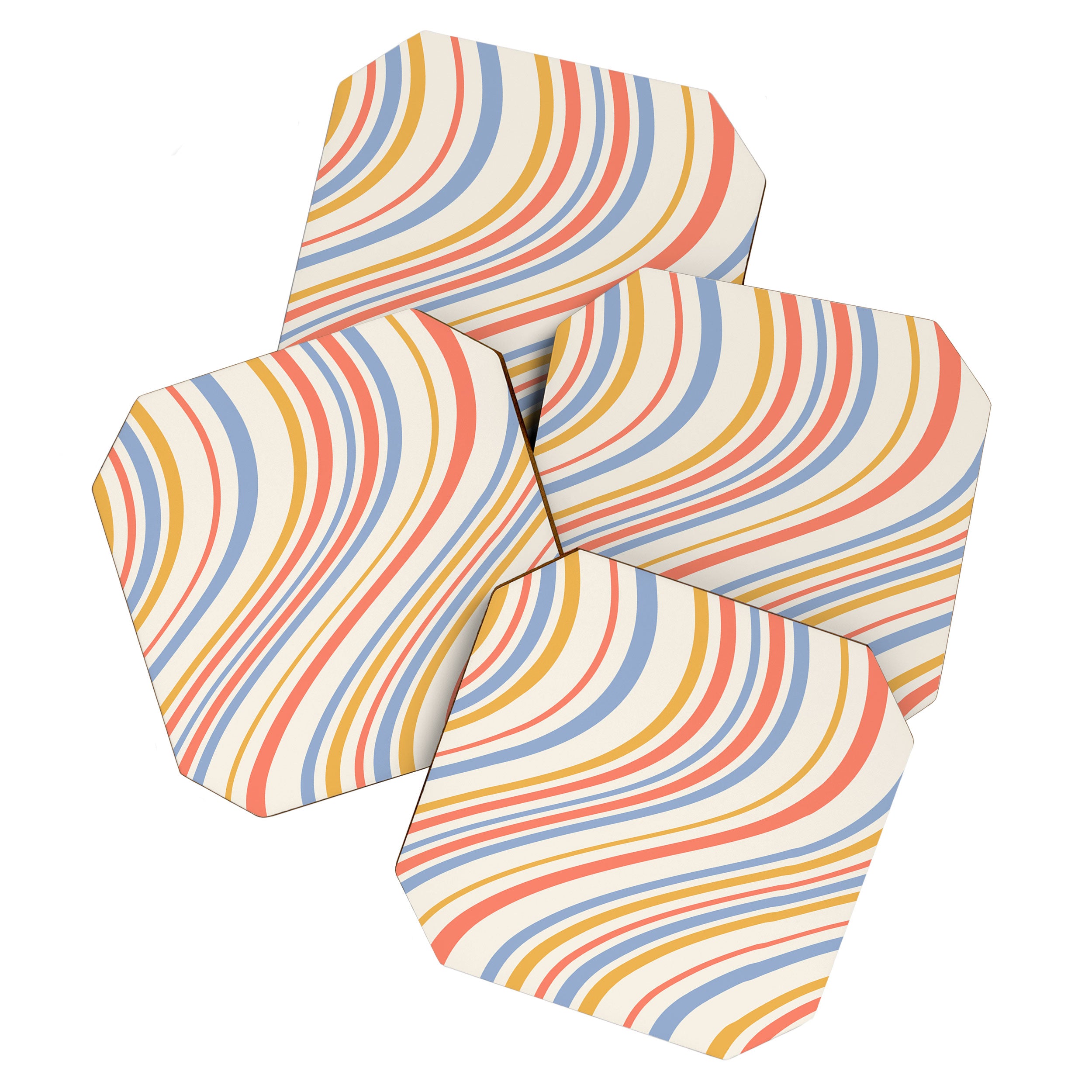 Wavy Stripes XXIII - Retro Summer Coaster Gallery Image 1