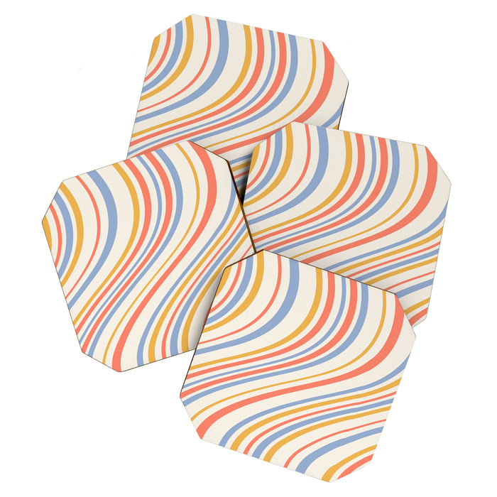 Wavy Stripes XXIII - Retro Summer Coaster Gallery Image 1