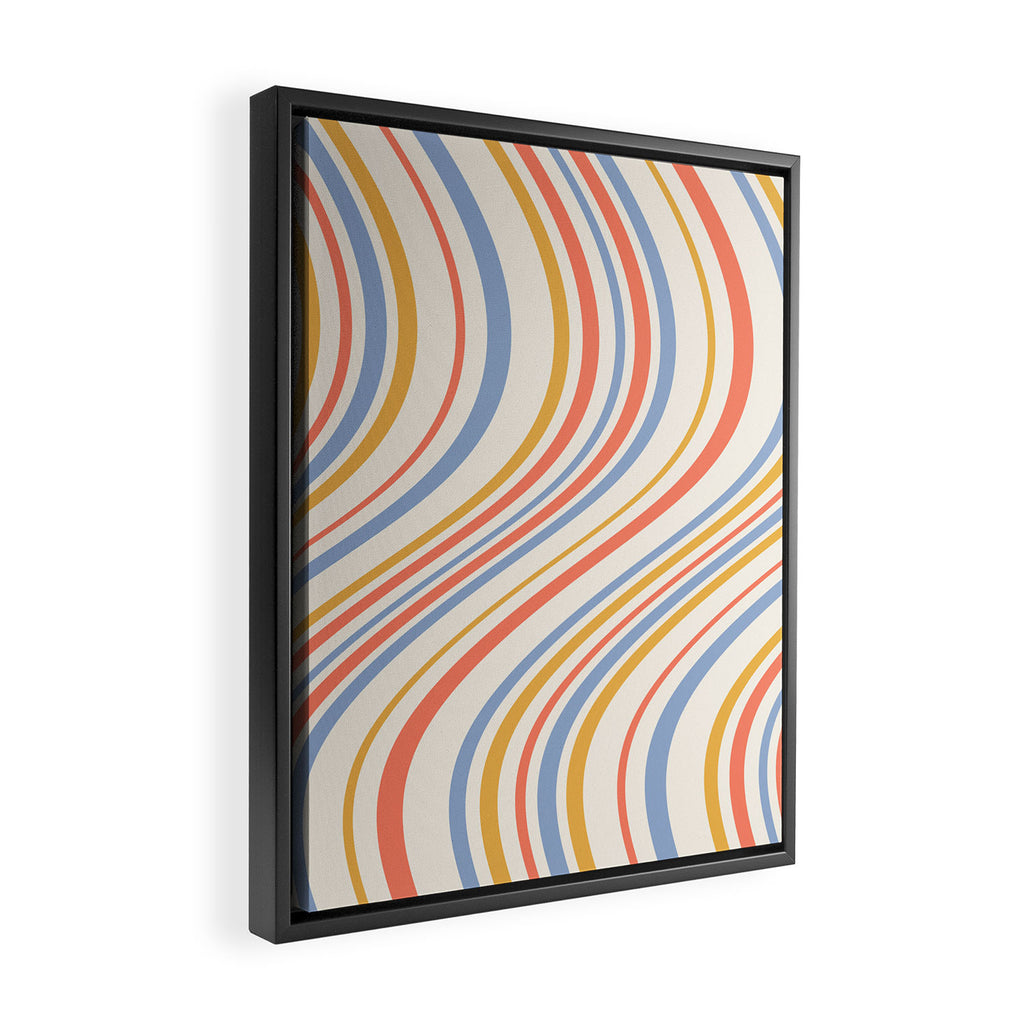 Wavy Stripes XXIII - Retro Summer Framed Canvas Print Gallery Image 2