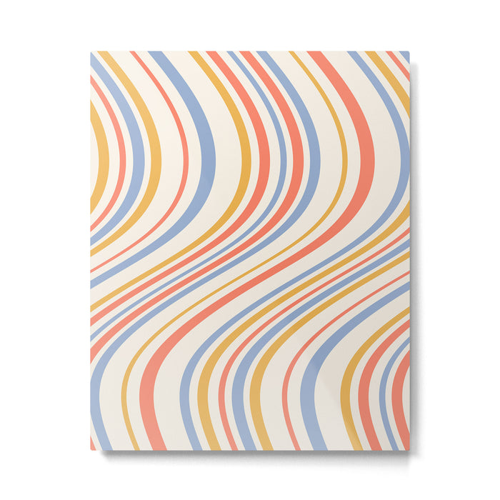 Wavy Stripes XXIII - Retro Summer Metal Print Gallery Image 1