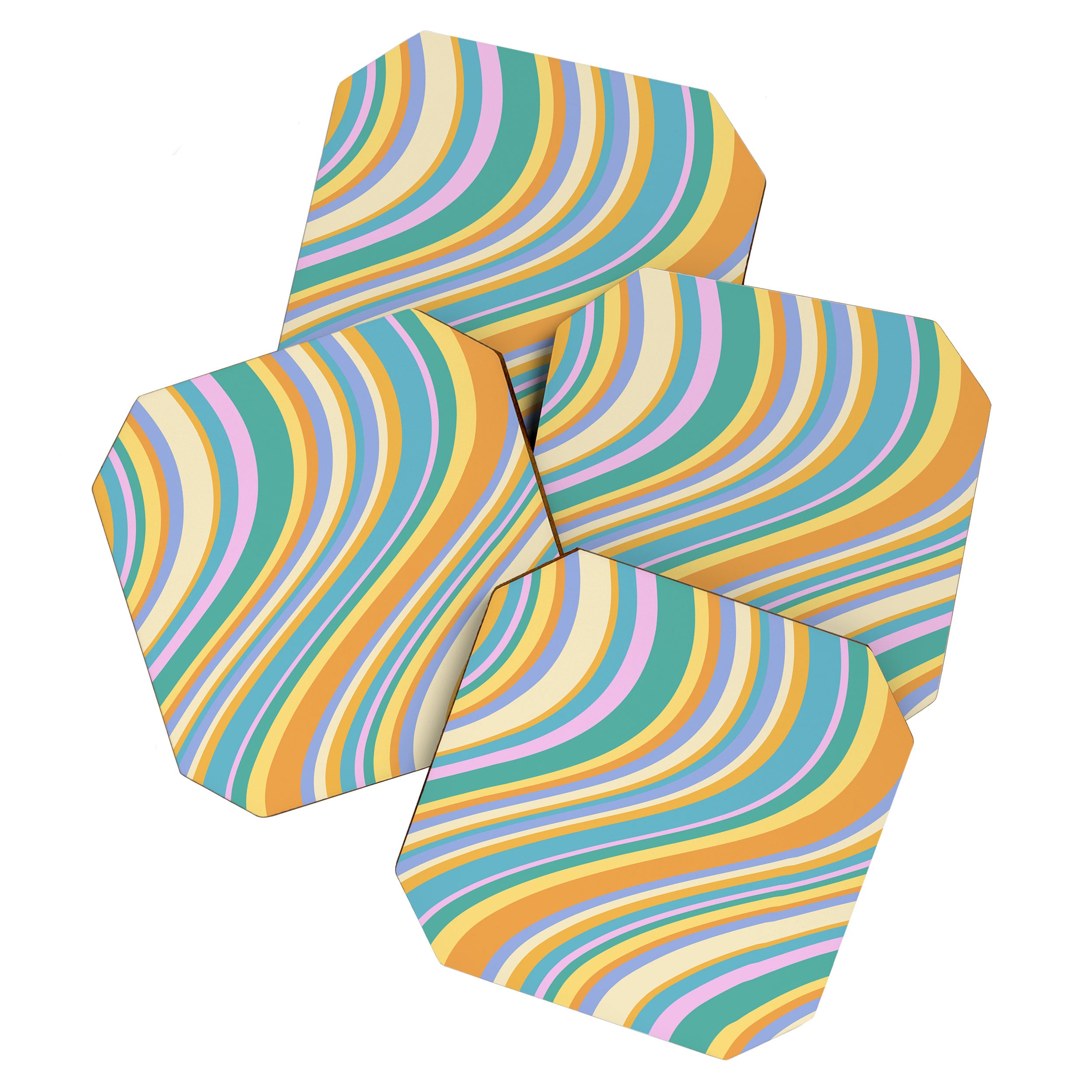 Wavy Stripes XXIV - 90s Summer Coaster Gallery Image 1