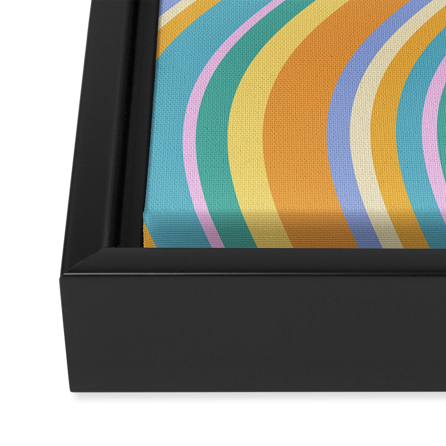 Wavy Stripes XXIV - 90s Summer Framed Canvas Print Gallery Image 3