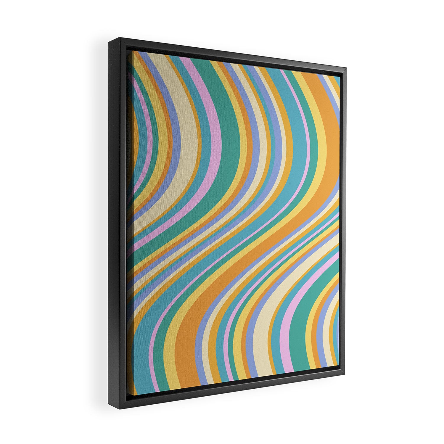 Wavy Stripes XXIV - 90s Summer Framed Canvas Print Gallery Image 2