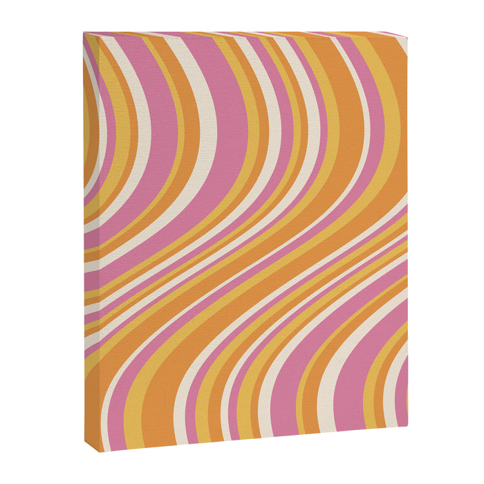 Wavy Stripes XXV - Pink Orange Yellow Canvas Print Gallery Image 1