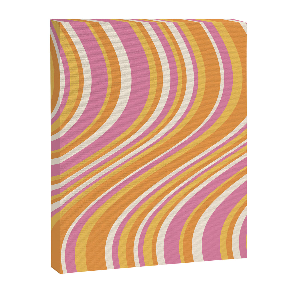 Wavy Stripes XXV - Pink Orange Yellow Canvas Print Gallery Image 6