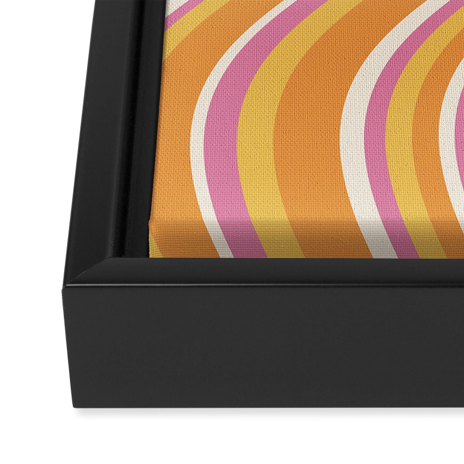 Wavy Stripes XXV - Pink Orange Yellow Framed Canvas Print Gallery Image 3