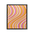 Wavy Stripes XXV - Pink Orange Yellow Framed Canvas Print Gallery Image 6