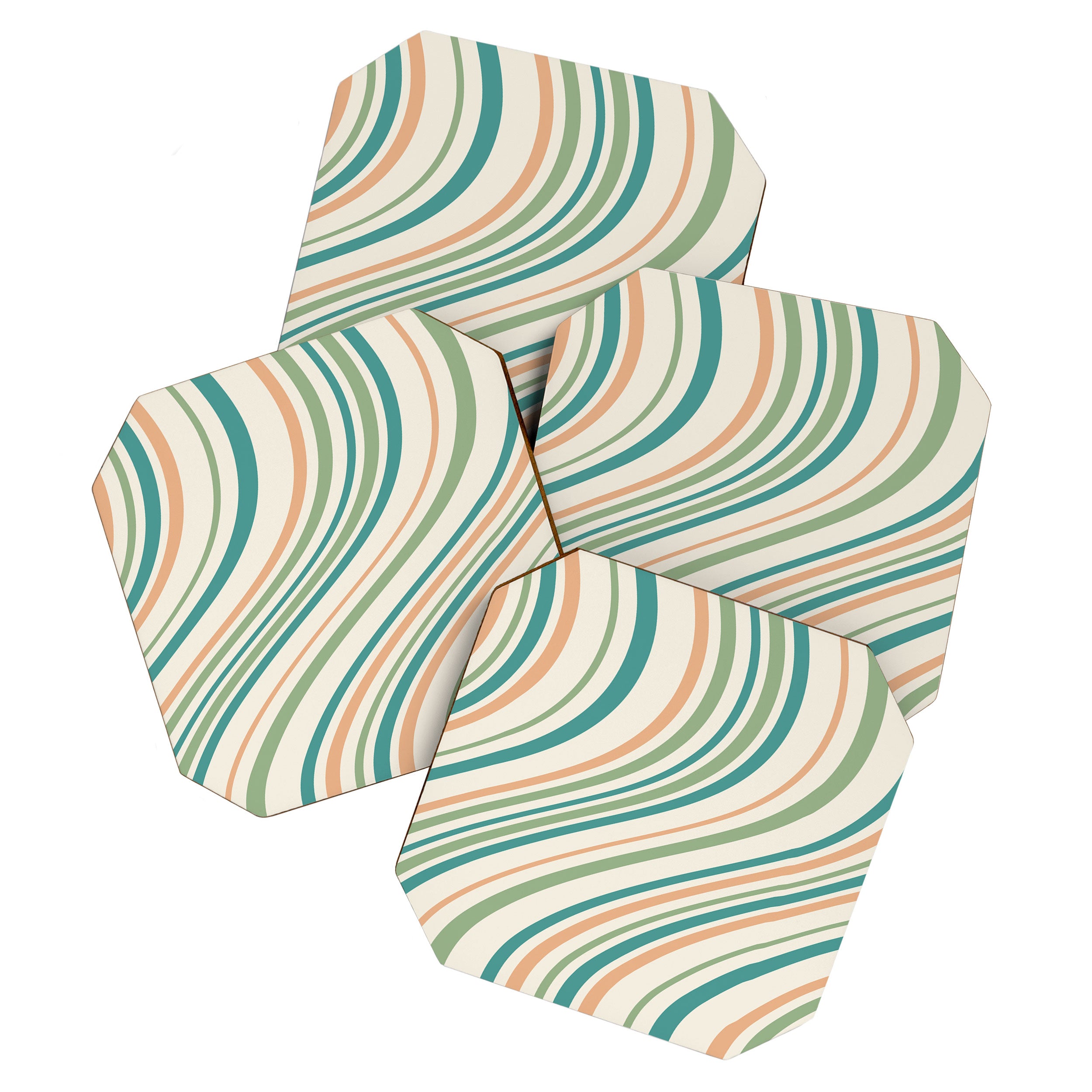 Wavy Stripes XXVI - Natural Boho Coaster Gallery Image 1