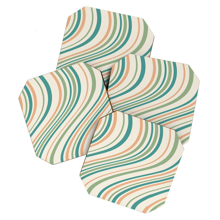 Wavy Stripes XXVI - Natural Boho Coaster Gallery Image 1