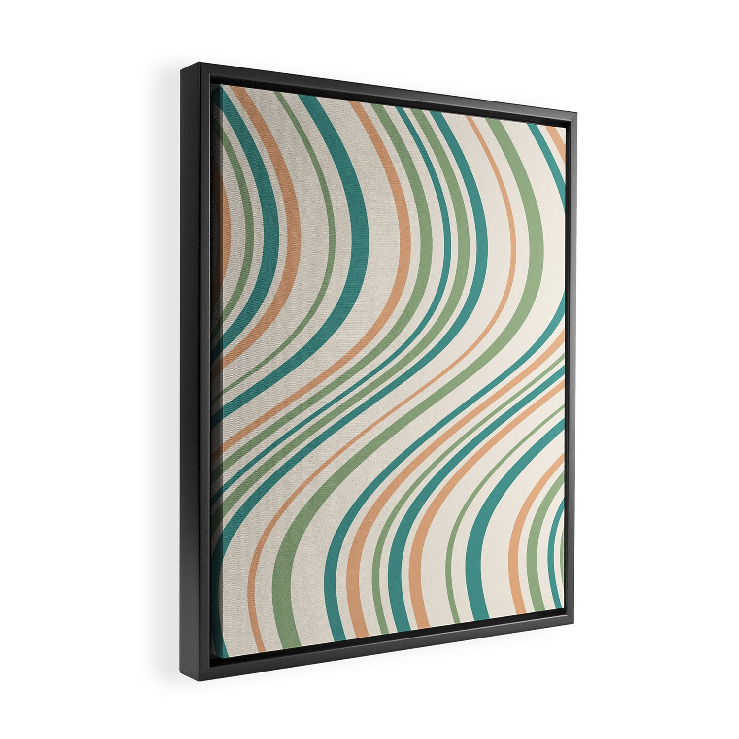 Wavy Stripes XXVI - Natural Boho Framed Canvas Print Gallery Image 2