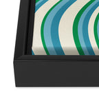 Wavy Stripes XXVII - Beachy Blue and Green Framed Canvas Print Gallery Image 3