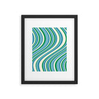 Wavy Stripes XXVII - Beachy Blue and Green Framed Art Print Gallery Image 5