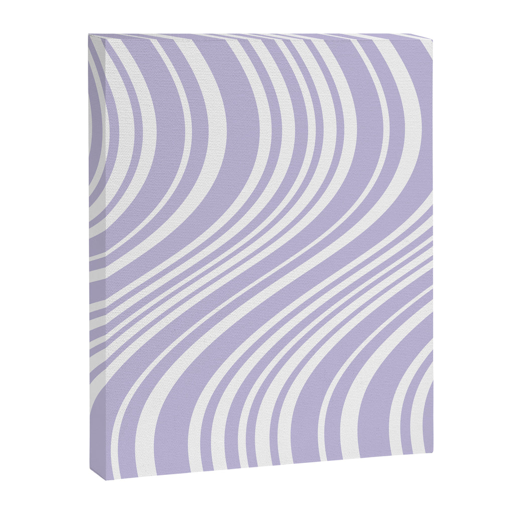 Wavy Stripes XXVIII - Lilac Purple Canvas Print Gallery Image 6
