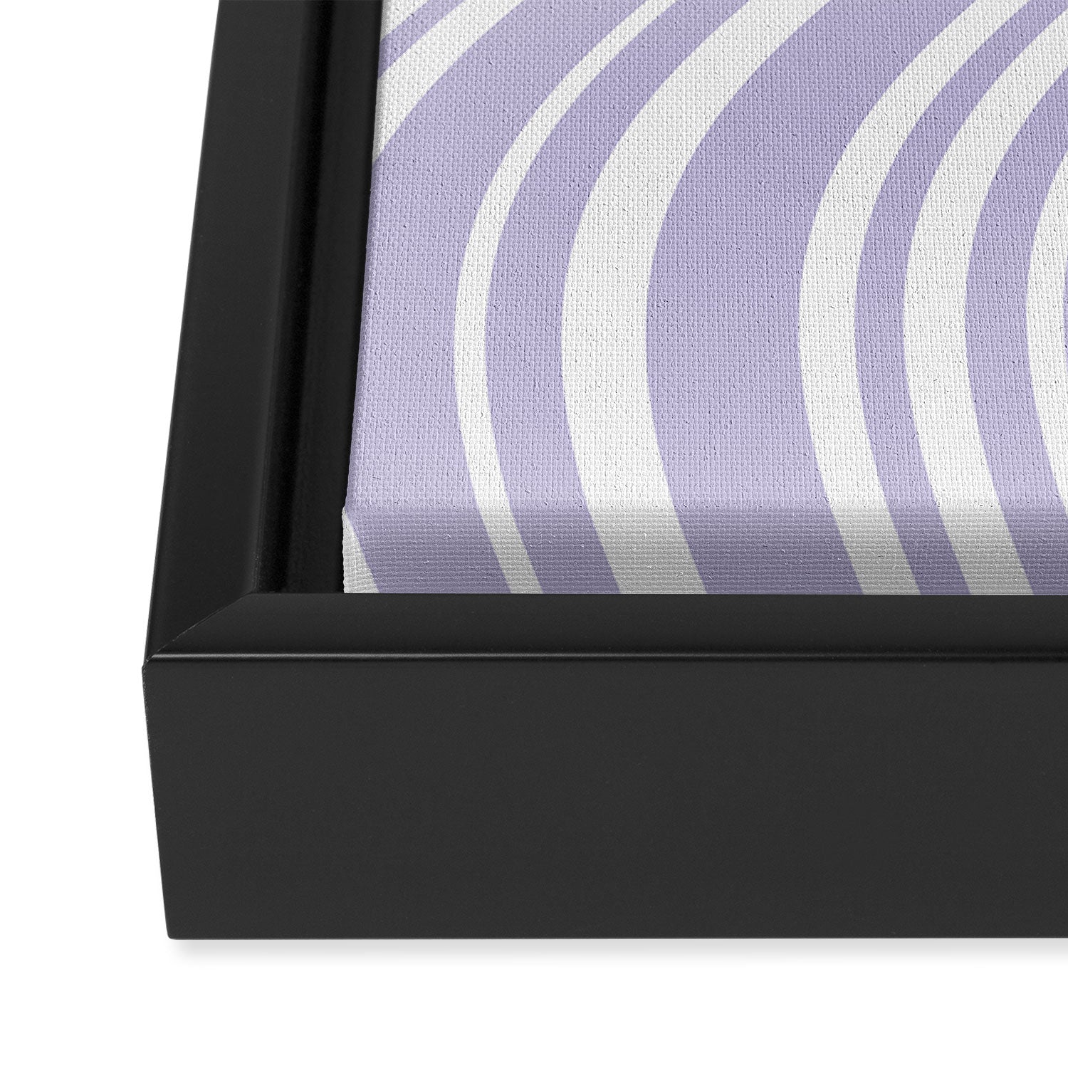 Wavy Stripes XXVIII - Lilac Purple Framed Canvas Print Gallery Image 3
