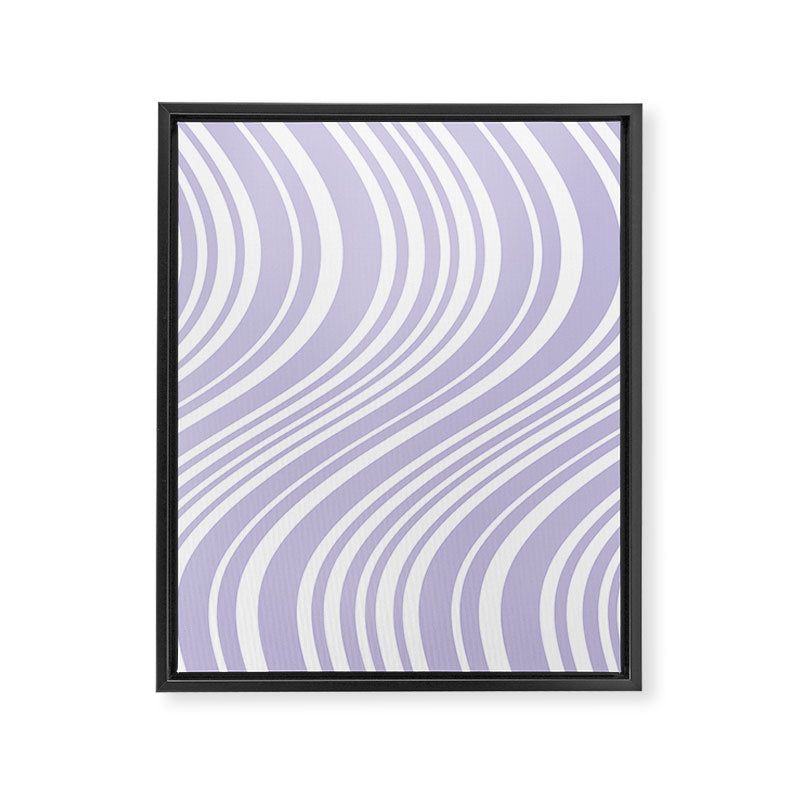 Wavy Stripes XXVIII - Lilac Purple Framed Canvas Print Gallery Image 6
