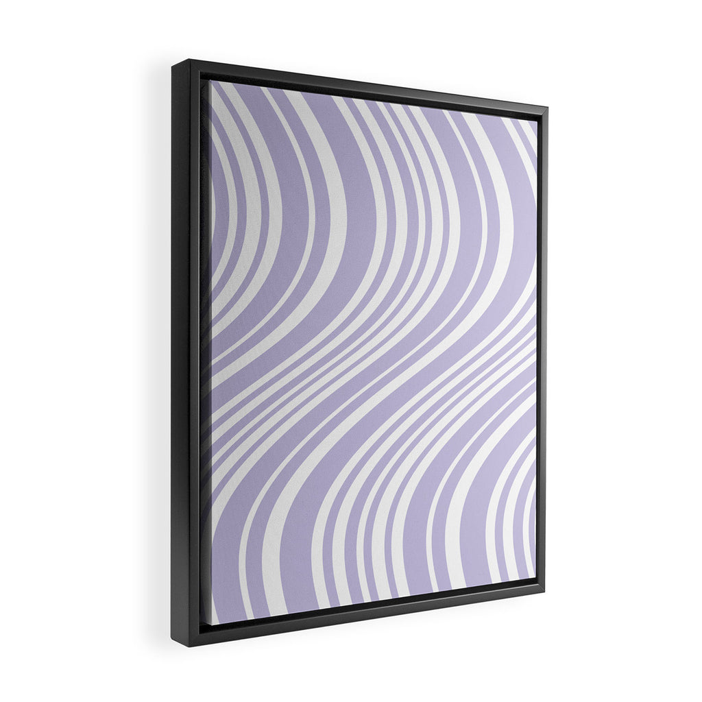 Wavy Stripes XXVIII - Lilac Purple Framed Canvas Print Gallery Image 2