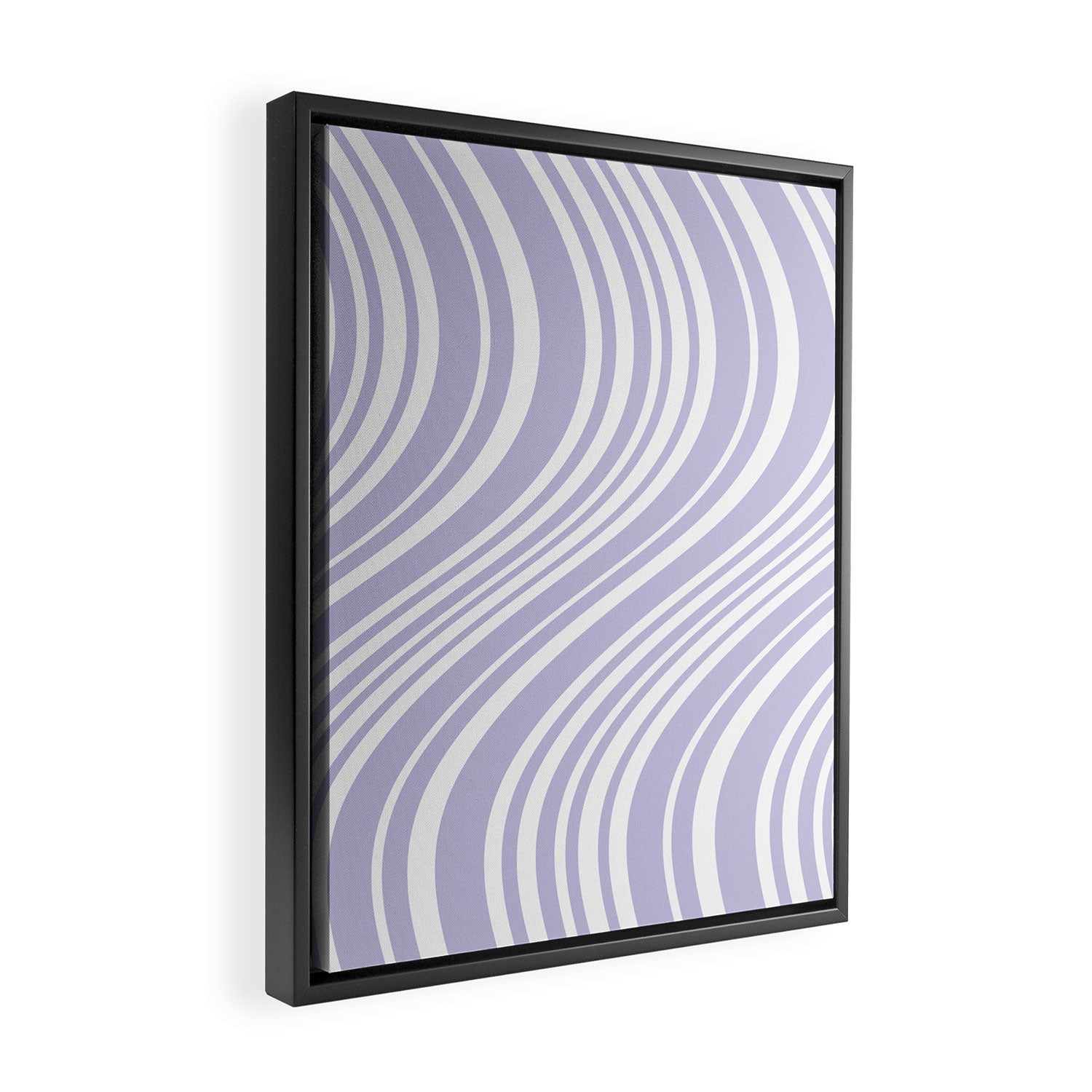 Wavy Stripes XXVIII - Lilac Purple Framed Canvas Print Gallery Image 2