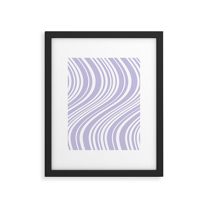 Wavy Stripes XXVIII - Lilac Purple Framed Art Print Gallery Image 1