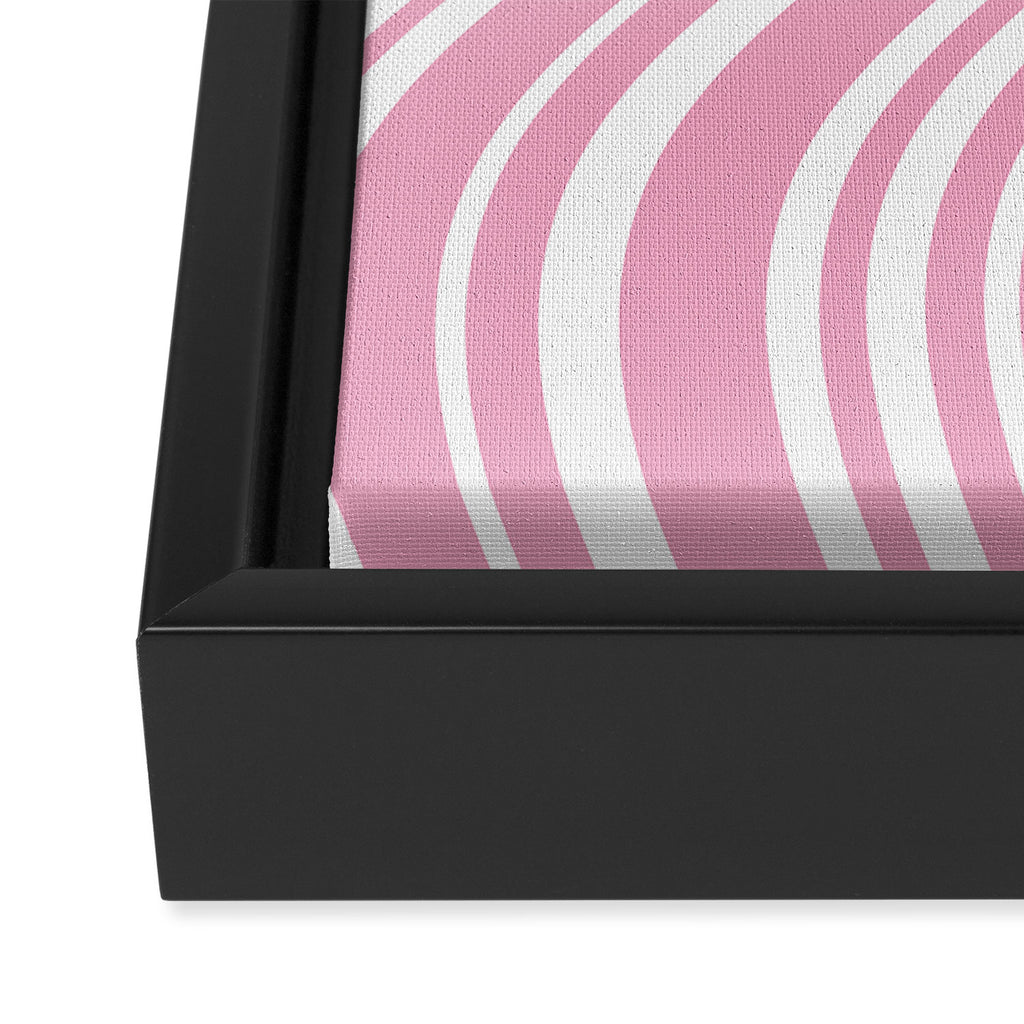 Wavy Stripes XXXI - Pastel Pink  Framed Canvas Print Gallery Image 3
