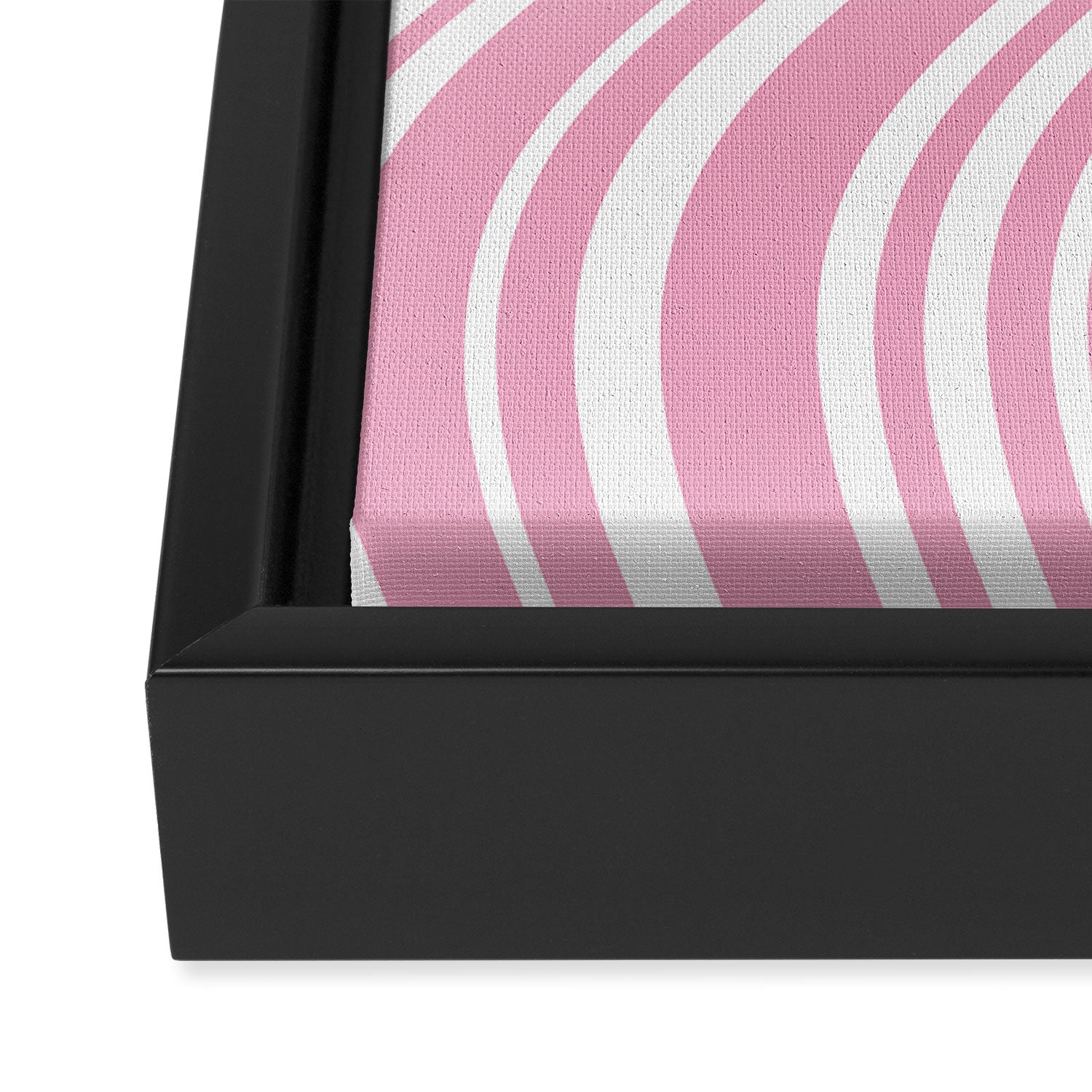 Wavy Stripes XXXI - Pastel Pink  Framed Canvas Print Gallery Image 3