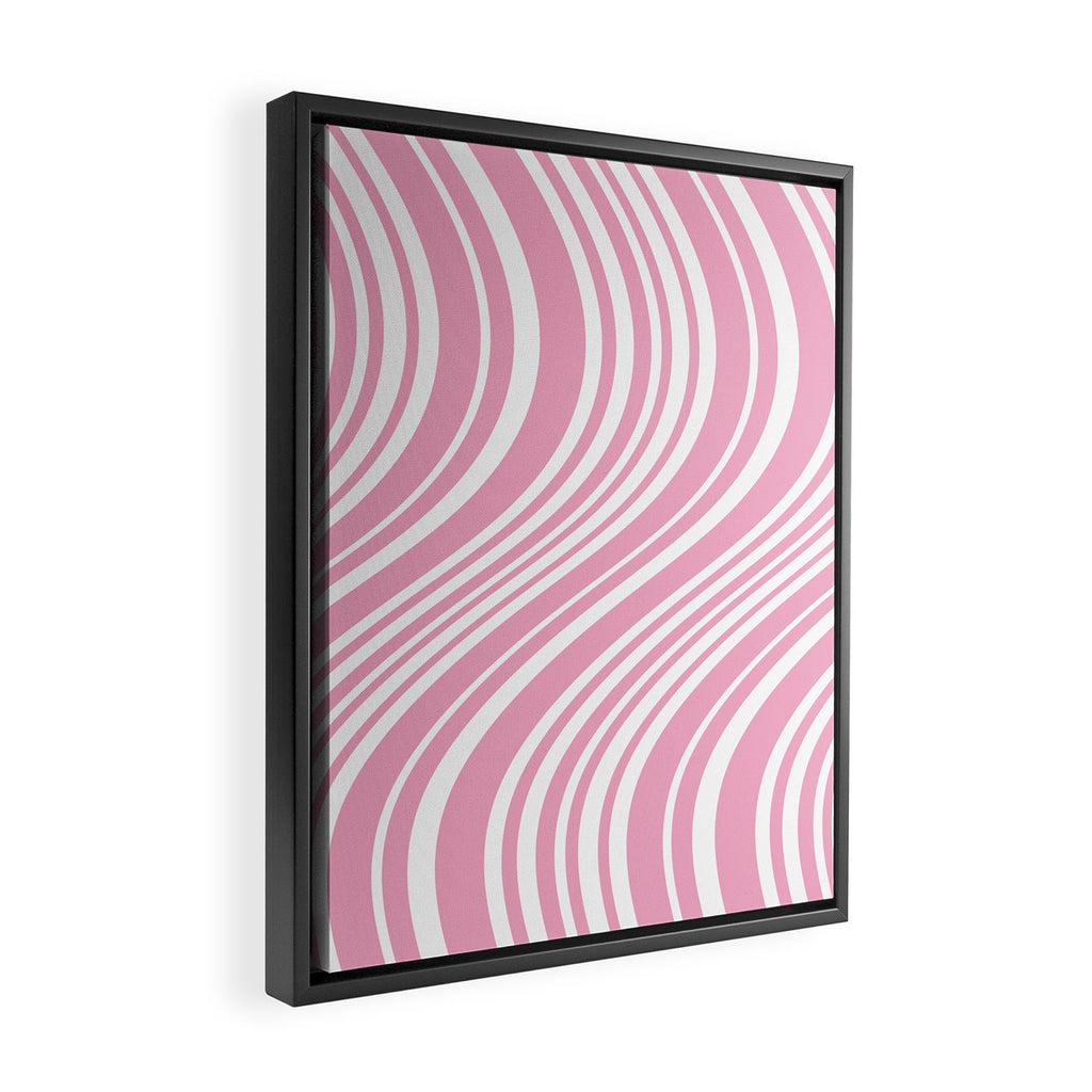 Wavy Stripes XXXI - Pastel Pink  Framed Canvas Print Gallery Image 2