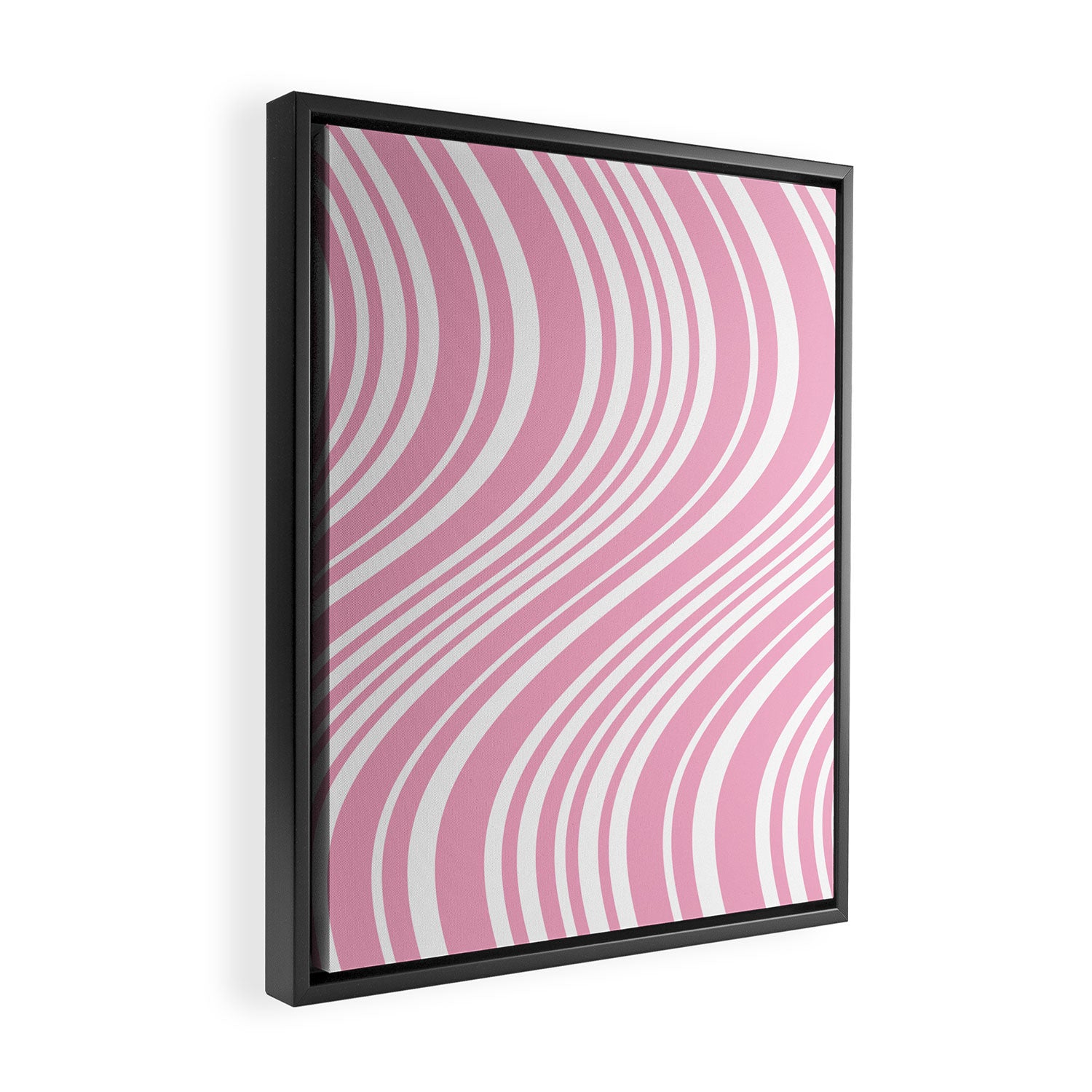 Wavy Stripes XXXI - Pastel Pink  Framed Canvas Print Gallery Image 2