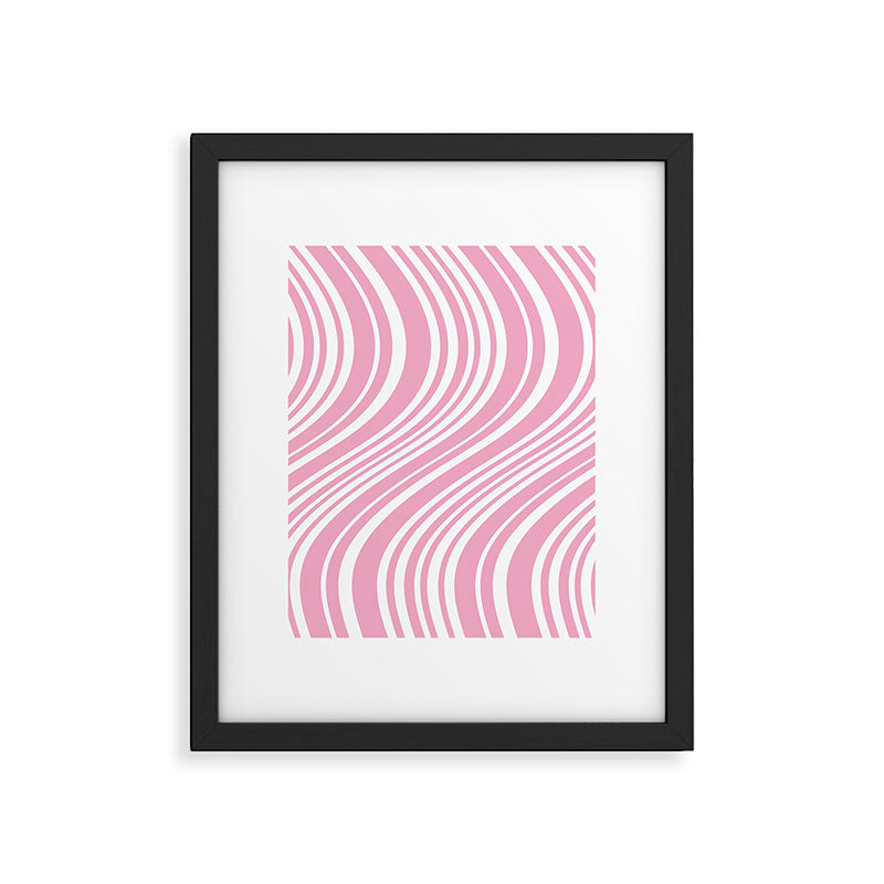 Wavy Stripes XXXI - Pastel Pink  Framed Art Print Gallery Image 5