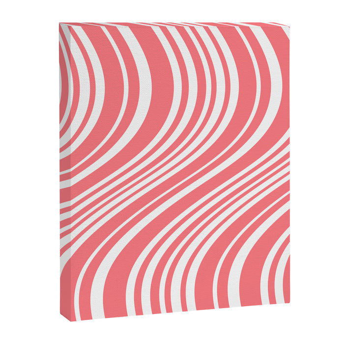 Wavy Stripes XXXII - Coral Pink Canvas Print Gallery Image 1