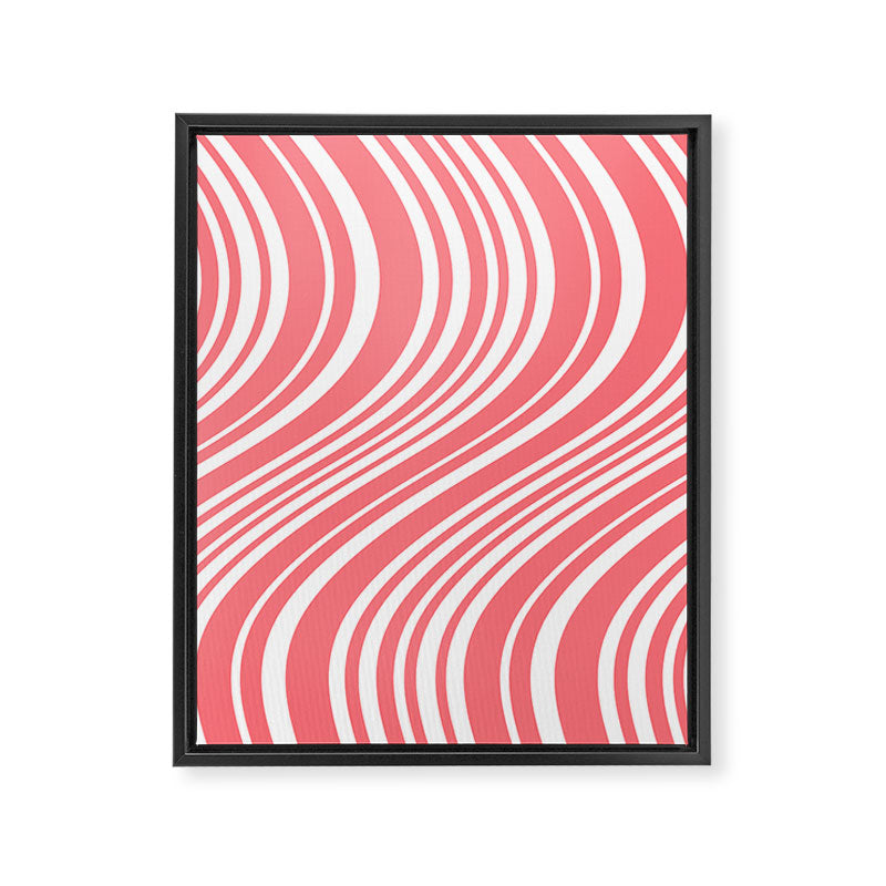 Wavy Stripes XXXII - Coral Pink Framed Canvas Print Gallery Image 6