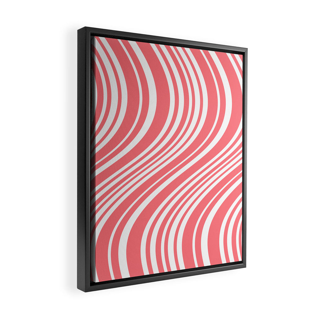 Wavy Stripes XXXII - Coral Pink Framed Canvas Print Gallery Image 2