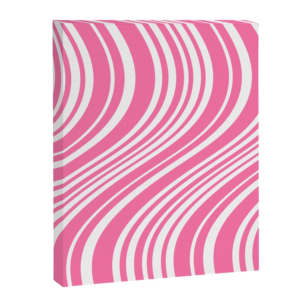 Wavy Stripes XXXIII - 90s Barbie Pink Canvas Print Gallery Image 6