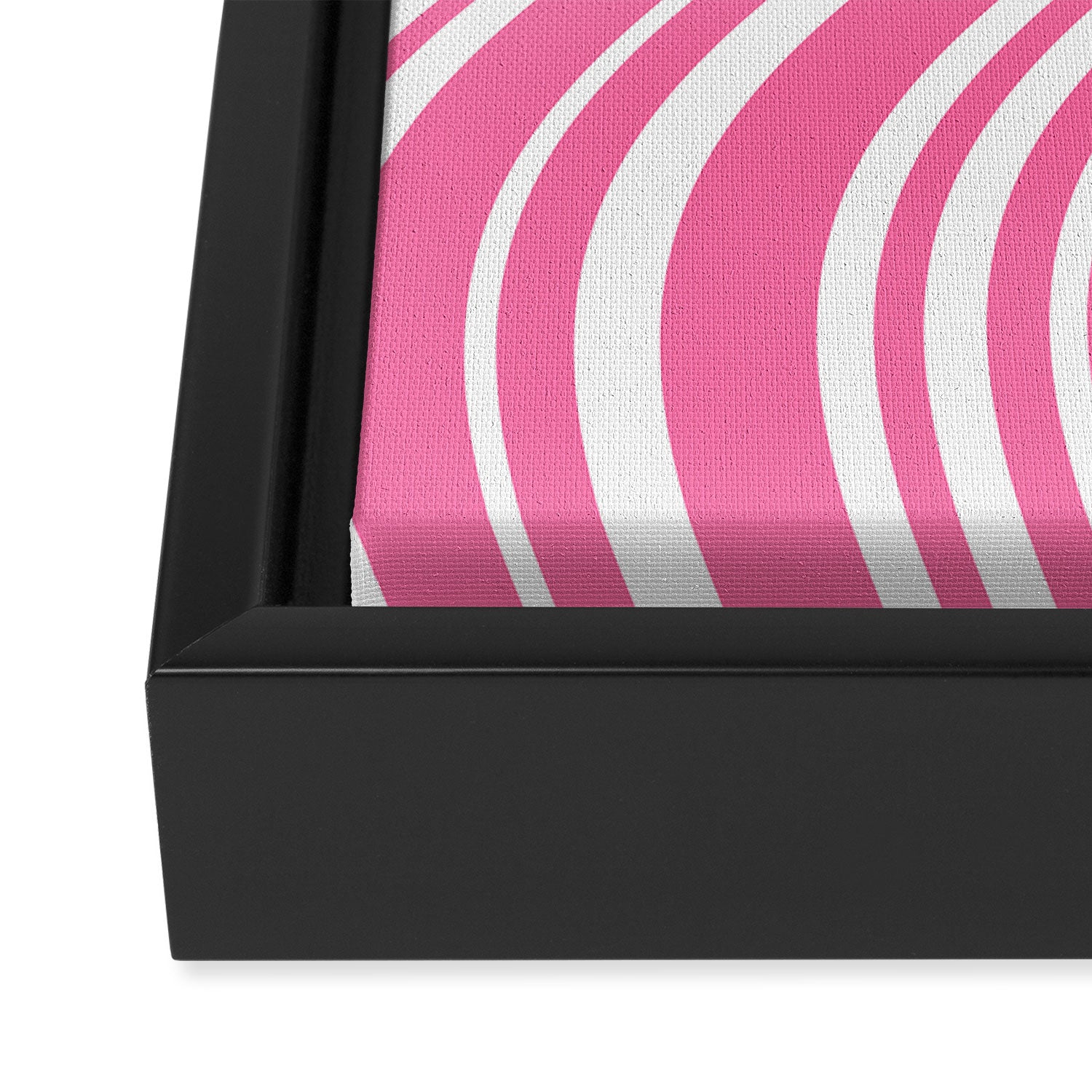 Wavy Stripes XXXIII - 90s Barbie Pink Framed Canvas Print Gallery Image 3