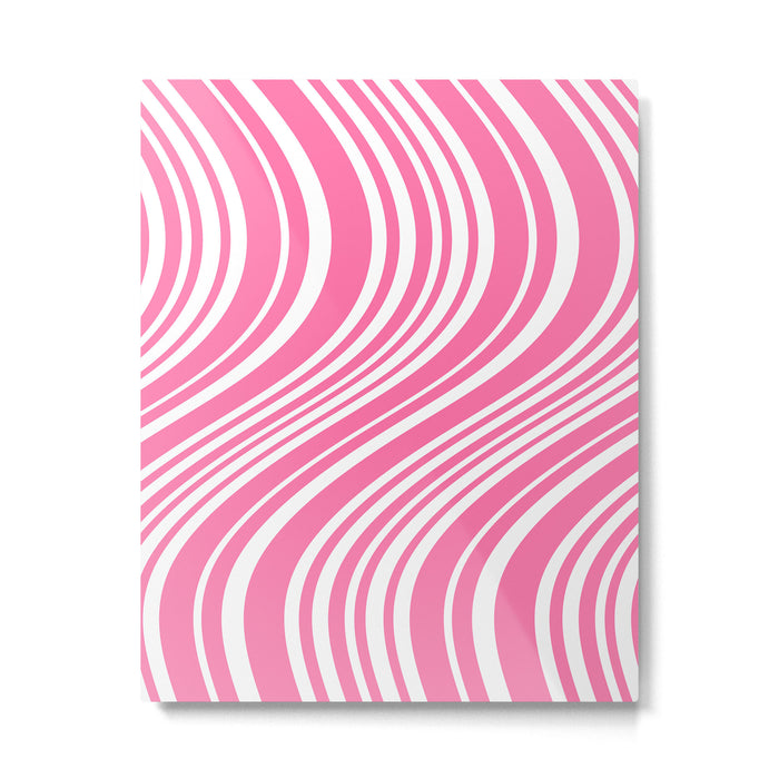 Wavy Stripes XXXIII - 90s Barbie Pink Metal Print Gallery Image 1