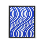 Wavy Stripes XXXIV - Bright Blue Framed Canvas Print Gallery Image 6