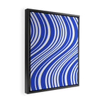  Wavy Stripes XXXIV - Bright Blue Framed Canvas Print Gallery Image 2