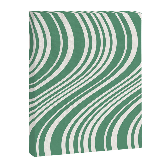 Wavy Stripes XXXIX - Kelly Green Canvas Print Gallery Image 1
