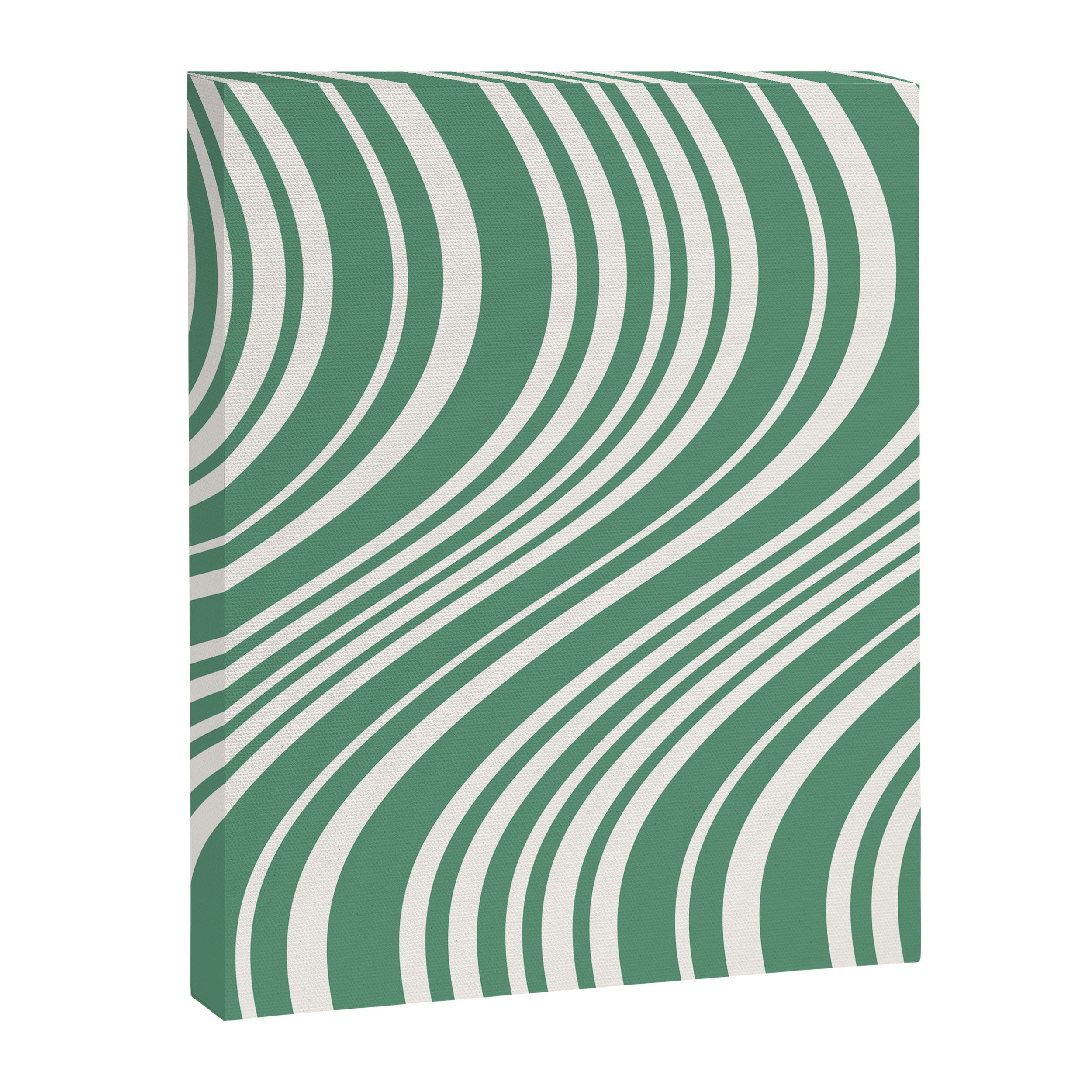 Wavy Stripes XXXIX - Kelly Green Canvas Print Gallery Image 6