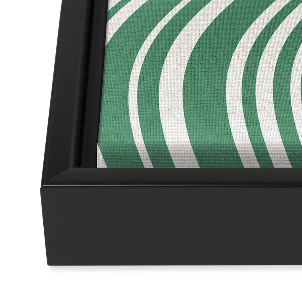 Wavy Stripes XXXIX - Kelly Green Framed Canvas Print Gallery Image 3