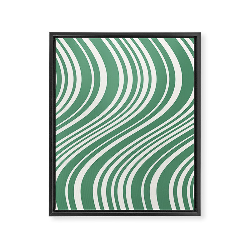 Wavy Stripes XXXIX - Kelly Green Framed Canvas Print Gallery Image 6