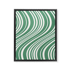 Wavy Stripes XXXIX - Kelly Green Framed Canvas Print Gallery Image 6
