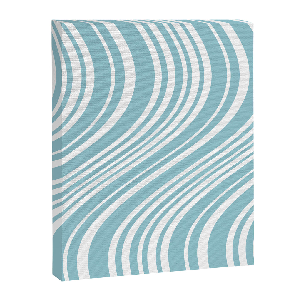 Wavy Stripes XXXV - Sky Blue Canvas Print Gallery Image 6