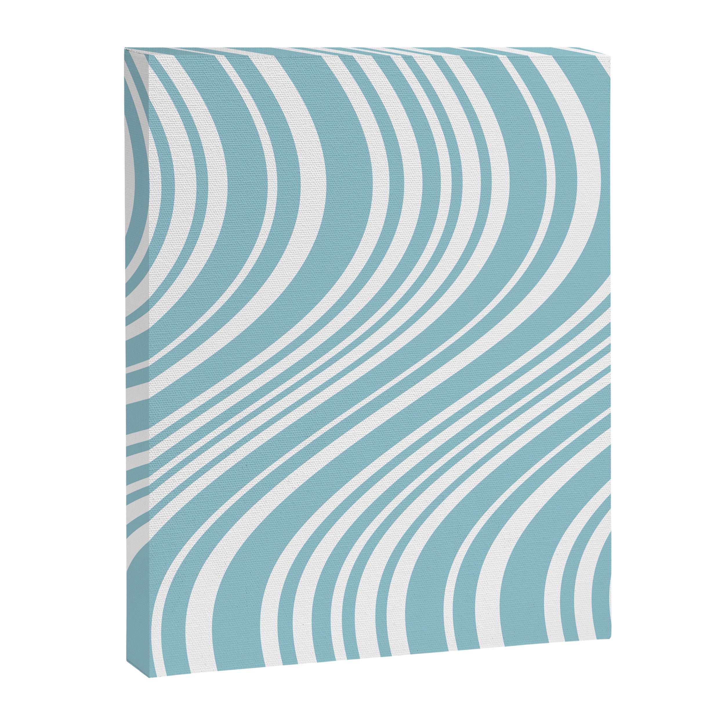 Wavy Stripes XXXV - Sky Blue Canvas Print Gallery Image 6