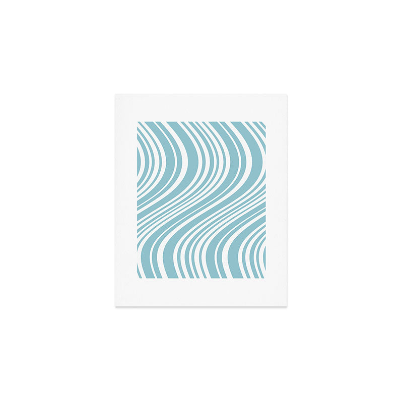 Wavy Stripes XXXV - Sky Blue Art Print Gallery Image 1