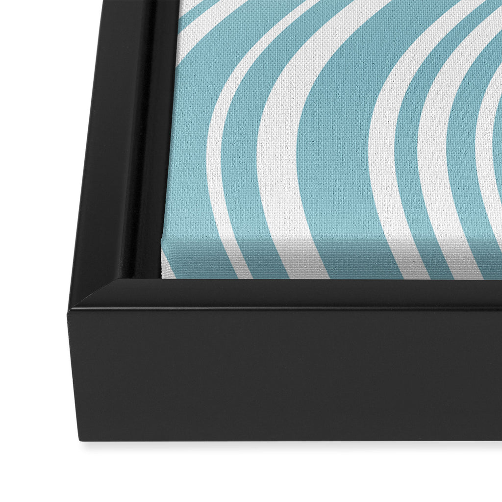 Wavy Stripes XXXV - Sky Blue Framed Canvas Print Gallery Image 3