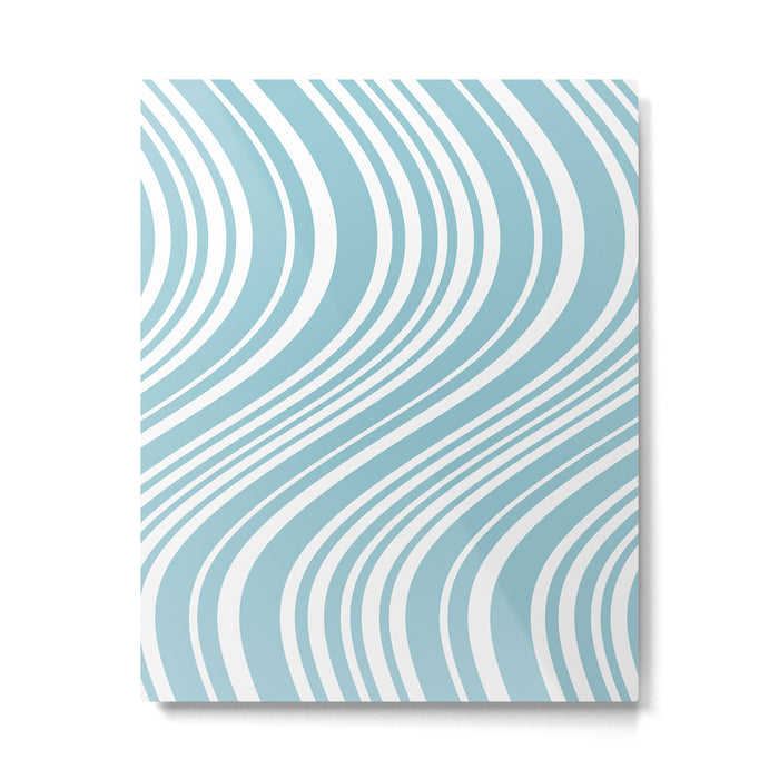 Wavy Stripes XXXV - Sky Blue Metal Print Gallery Image 1